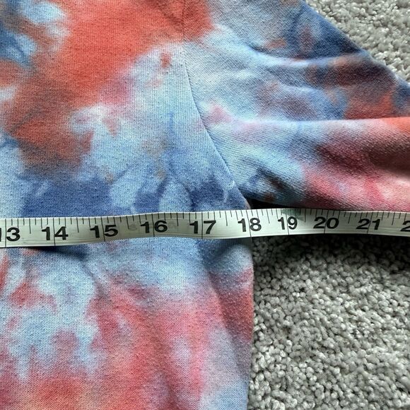 Aviator Nation Sweater Womens Size Small Hooded Pullover Tie Dye Red Blue - Picture 4 of 8
